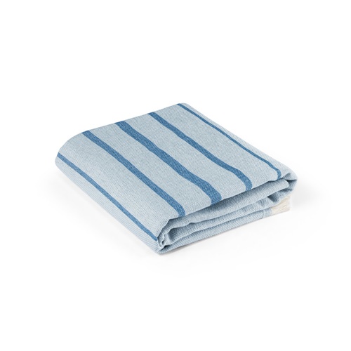 blue CAPLAN. Toalla multifuncional (260 g/m²) fabricada en algodón ligero y resistente (90%) y algodón reciclado (10%)
