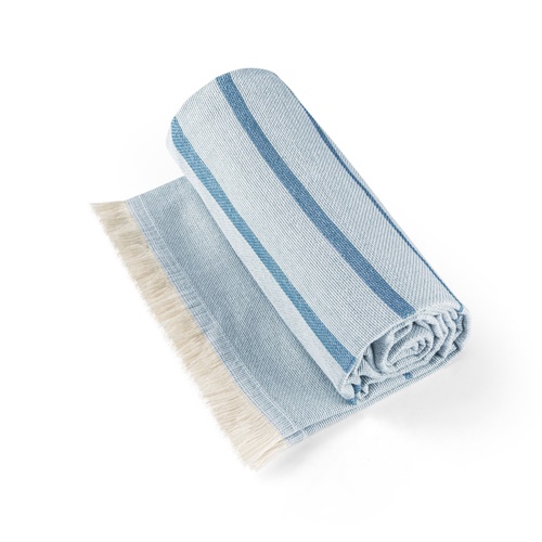 blue CAPLAN. Toalla multifuncional (260 g/m²) fabricada en algodón ligero y resistente (90%) y algodón reciclado (10%)