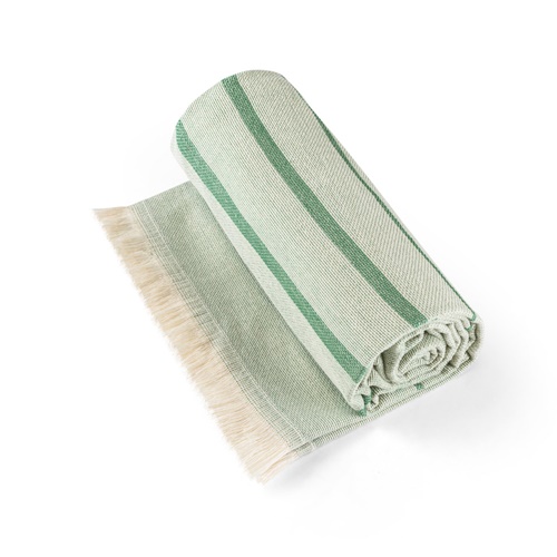 green CAPLAN. Toalla multifuncional (260 g/m²) fabricada en algodón ligero y resistente (90%) y algodón reciclado (10%)