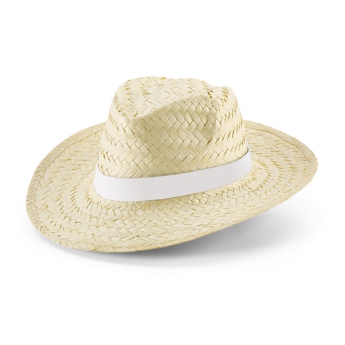 EDWARD RIB. Sombrero de paja natural con cinta sublimada