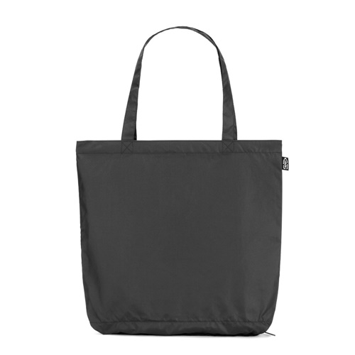 black SKYLAR. Paraguas 2 en 1 con bolsa de compra de poliéster reciclado incluida