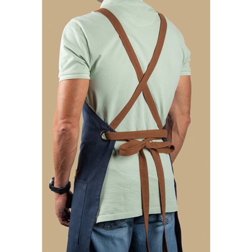 azul marino CARDAMOM. Delantal en algodón (80% reciclado) y poliéster (20% reciclado) (220 g/m²)