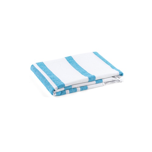 azul claro SARDENHA. Toalla de playa de algodón (70% reciclado) y poliéster (30% reciclado) (180 g/m²)