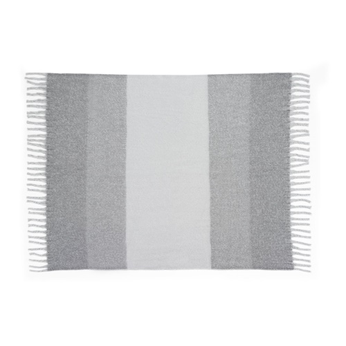 gris COMFY. Manta de poliéster reciclado (100 % rPET) (300 g/m²), con tacto de mohair