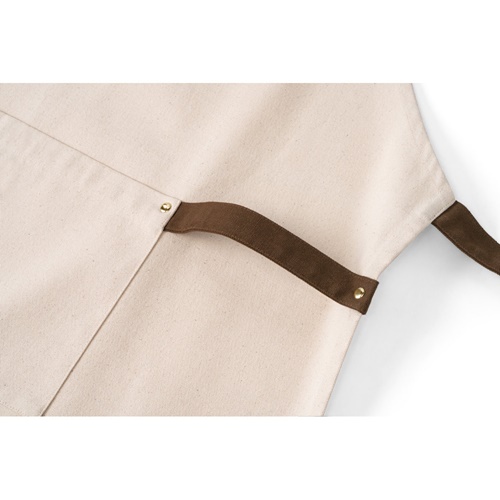 natural claro HOLM. Delantal de lona 100% algodón (320 g/m²) con detalles metálicos