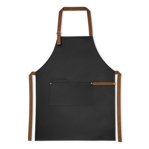 VESPER. Delantal de lona 100% algodón (300 g/m²) con detalles metálicos