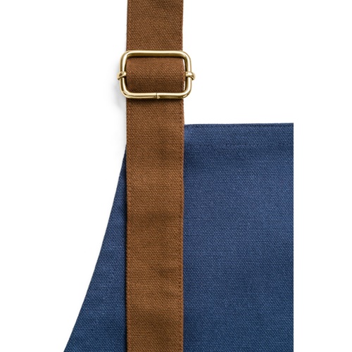blue VESPER. Delantal de lona 100% algodón (300 g/m²) con detalles metálicos
