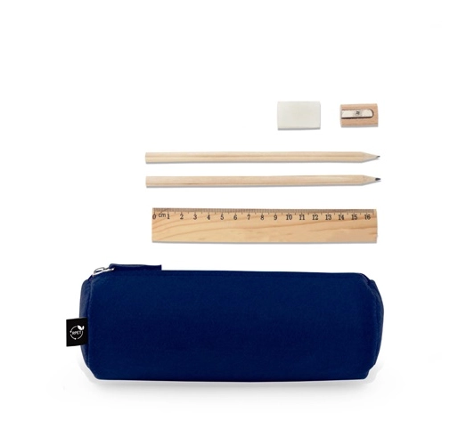 NOMAD. Estuche multiusos en fieltro reciclado (100% rPET) con regla, lápices, goma y sacapuntas