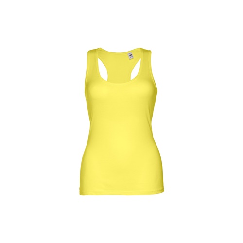 amarillo limón THC TIRANA. Camiseta sin mangas para mujer