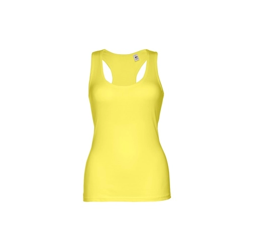 amarillo limón THC TIRANA. Camiseta sin mangas para mujer