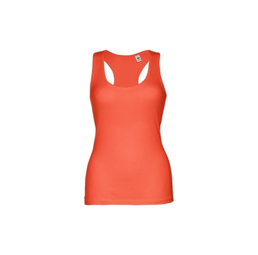naranja coral THC TIRANA. Camiseta sin mangas para mujer