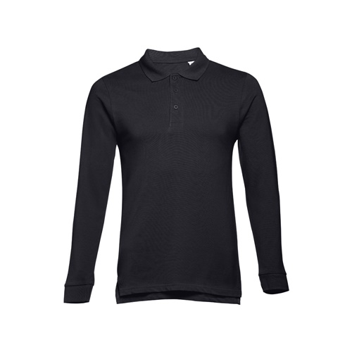 black THC BERN. Polo de manga larga para hombre