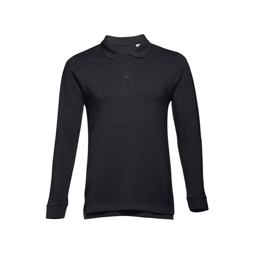 black THC BERN. Polo de manga larga para hombre
