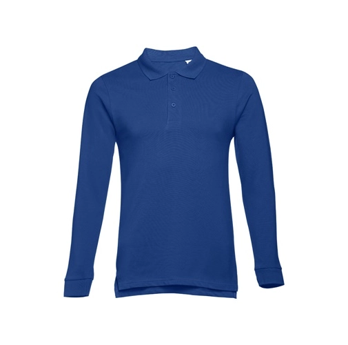 azul royal THC BERN. Polo de manga larga para hombre