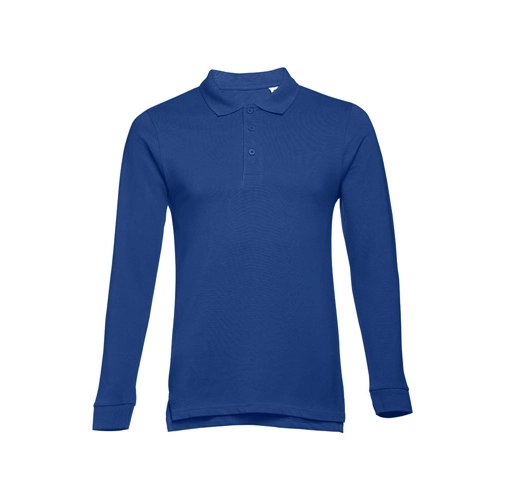 azul royal THC BERN. Polo de manga larga para hombre