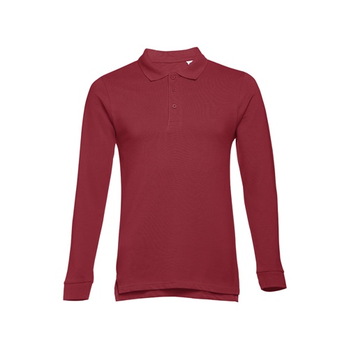 burdeos THC BERN. Polo de manga larga para hombre