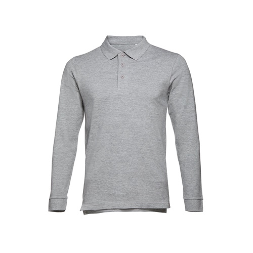 gris claro matizado THC BERN. Polo de manga larga para hombre