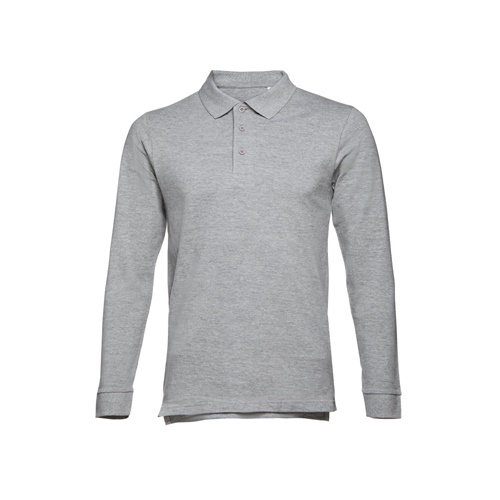 gris claro matizado THC BERN. Polo de manga larga para hombre