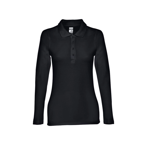 black THC BERN WOMEN. Polo de manga larga para mujer