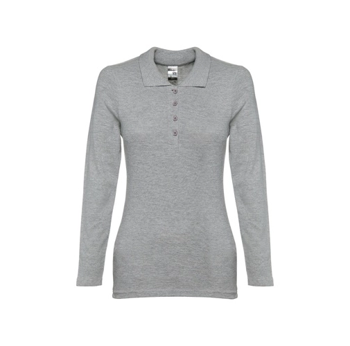 gris claro matizado THC BERN WOMEN. Polo de manga larga para mujer