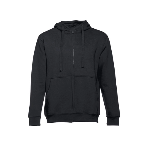 black THC AMSTERDAM. Sudadera para hombre, con cremallera y capucha