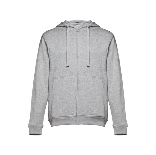 gris claro matizado THC AMSTERDAM. Sudadera para hombre, con cremallera y capucha