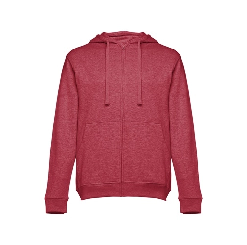 rojo matizado THC AMSTERDAM. Sudadera para hombre, con cremallera y capucha