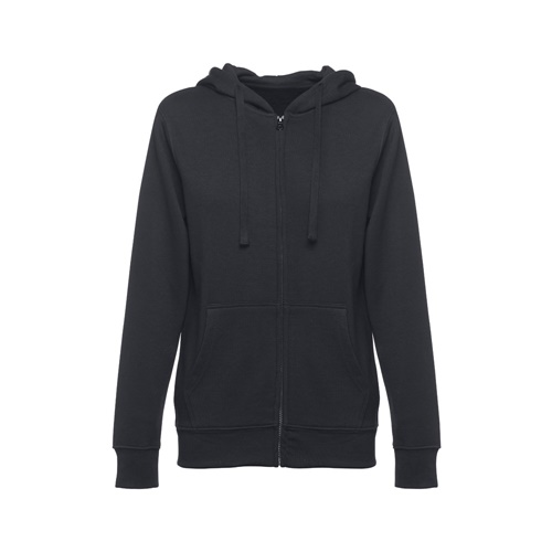 black THC AMSTERDAM WOMEN. Sudadera para mujer, con cremallera y capucha