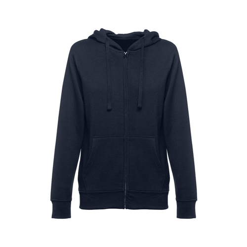 azul marino THC AMSTERDAM WOMEN. Sudadera para mujer, con cremallera y capucha