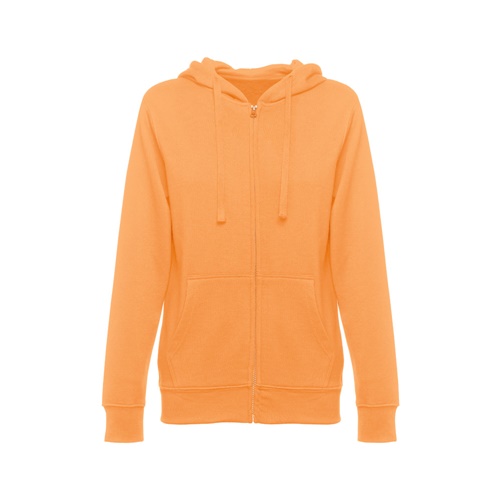 naranja coral THC AMSTERDAM WOMEN. Sudadera para mujer, con cremallera y capucha