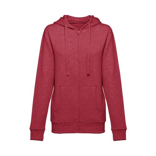 rojo matizado THC AMSTERDAM WOMEN. Sudadera para mujer, con cremallera y capucha