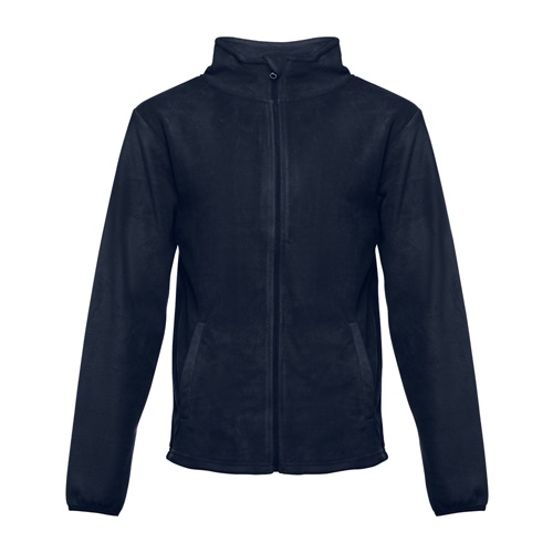 azul marino THC HELSINKI. Chaqueta polar para hombre, con cremallera