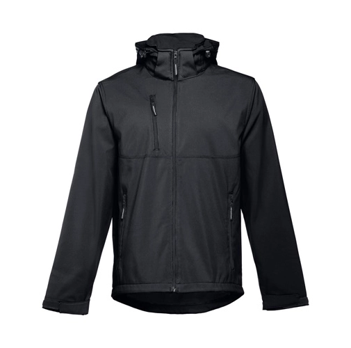 THC ZAGREB. Chaqueta softshell para hombre, con capucha removible