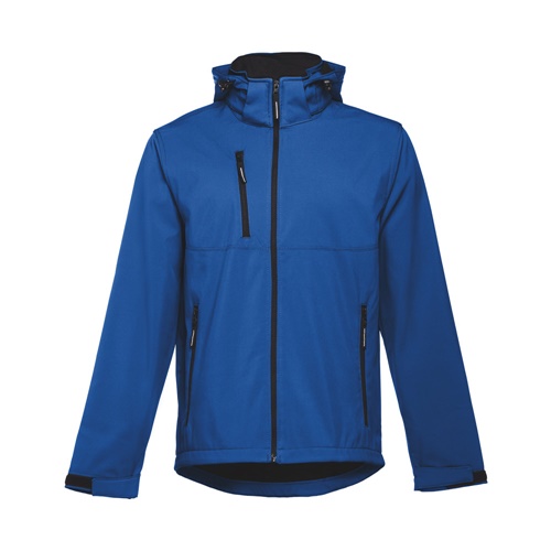 azul royal THC ZAGREB. Chaqueta softshell para hombre, con capucha removible
