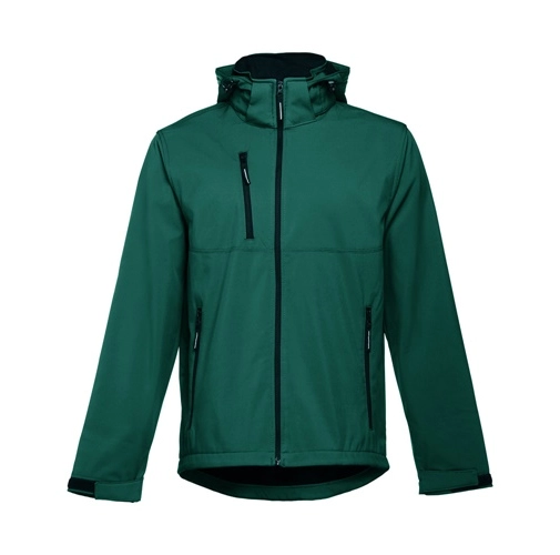 THC ZAGREB. Chaqueta softshell para hombre, con capucha removible