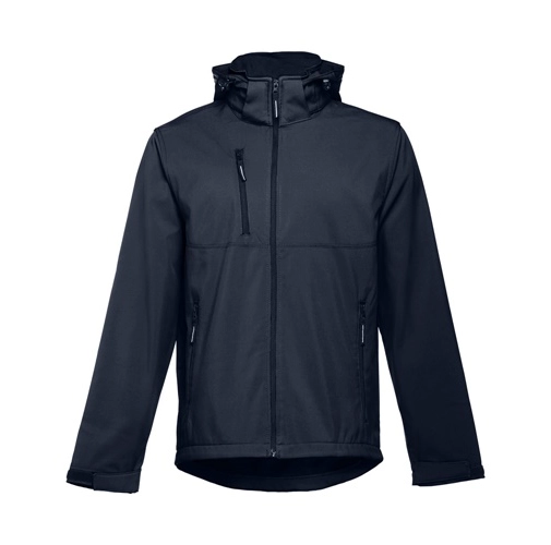 THC ZAGREB. Chaqueta softshell para hombre, con capucha removible