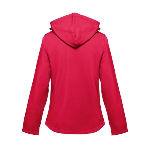 red THC ZAGREB WOMEN. Chaqueta softshell para mujer, con capucha removible