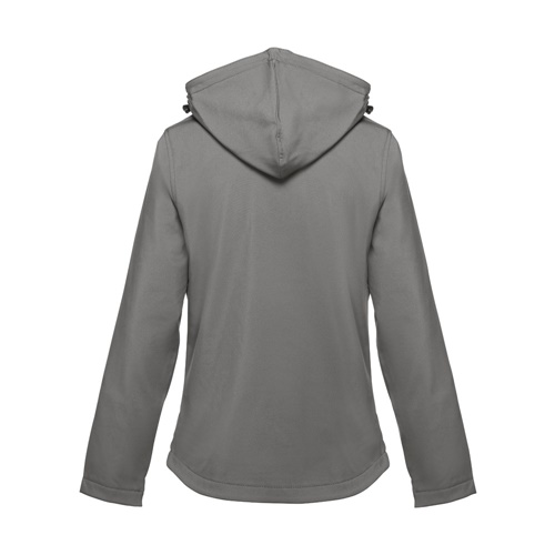 gray THC ZAGREB WOMEN. Chaqueta softshell para mujer, con capucha removible
