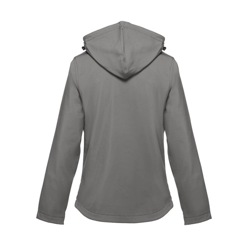 gray THC ZAGREB WOMEN. Chaqueta softshell para mujer, con capucha removible