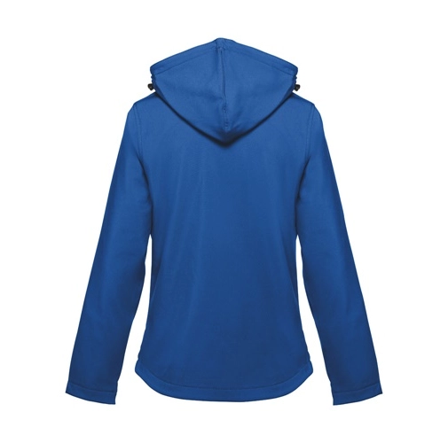 azul royal THC ZAGREB WOMEN. Chaqueta softshell para mujer, con capucha removible