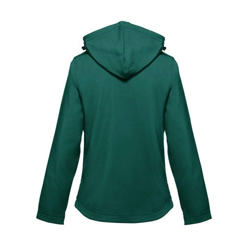 verde oscuro THC ZAGREB WOMEN. Chaqueta softshell para mujer, con capucha removible