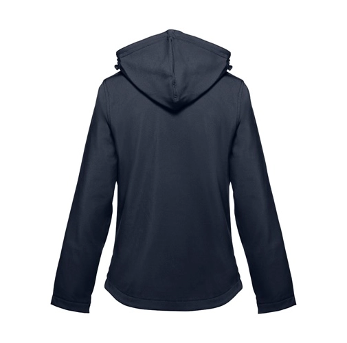 azul marino THC ZAGREB WOMEN. Chaqueta softshell para mujer, con capucha removible