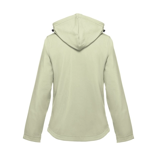 verde pastel THC ZAGREB WOMEN. Chaqueta softshell para mujer, con capucha removible