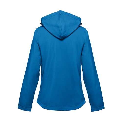 azul petróleo THC ZAGREB WOMEN. Chaqueta softshell para mujer, con capucha removible