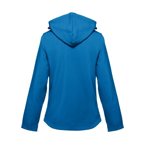 azul petróleo THC ZAGREB WOMEN. Chaqueta softshell para mujer, con capucha removible