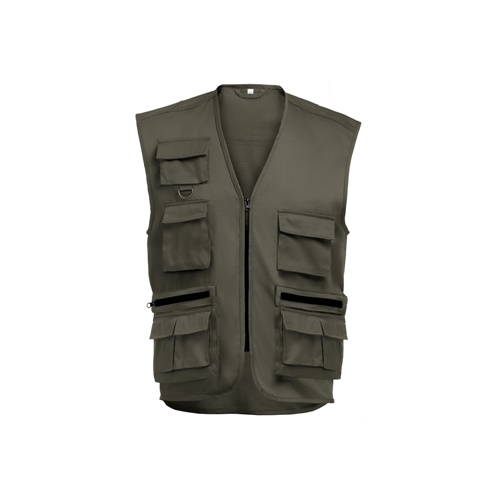 verde militar THC PIXEL 3XL. Chaleco multibolsillos