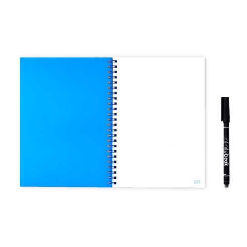azul royal INFINITEBOOK PLAIN A5. Infinitebook con tapa flexible y 15 páginas de pizarra blanca lisas