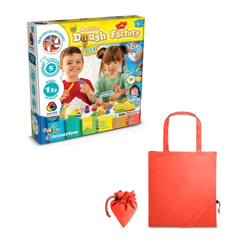 red Modeling Dough Factory Kit II. Juego educativo suministrado con una bolsa de regalo plegable de 190T