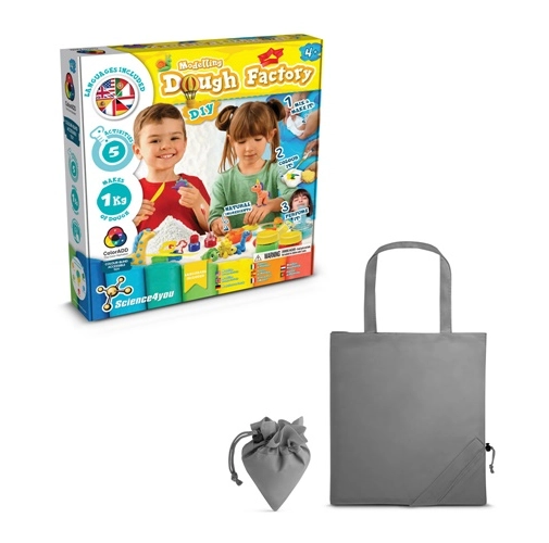 gray Modeling Dough Factory Kit II. Juego educativo suministrado con una bolsa de regalo plegable de 190T