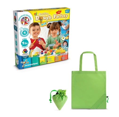 verde claro Modeling Dough Factory Kit II. Juego educativo suministrado con una bolsa de regalo plegable de 190T